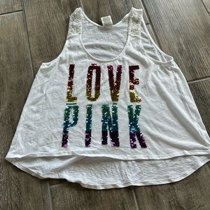 PINK love pink tank top